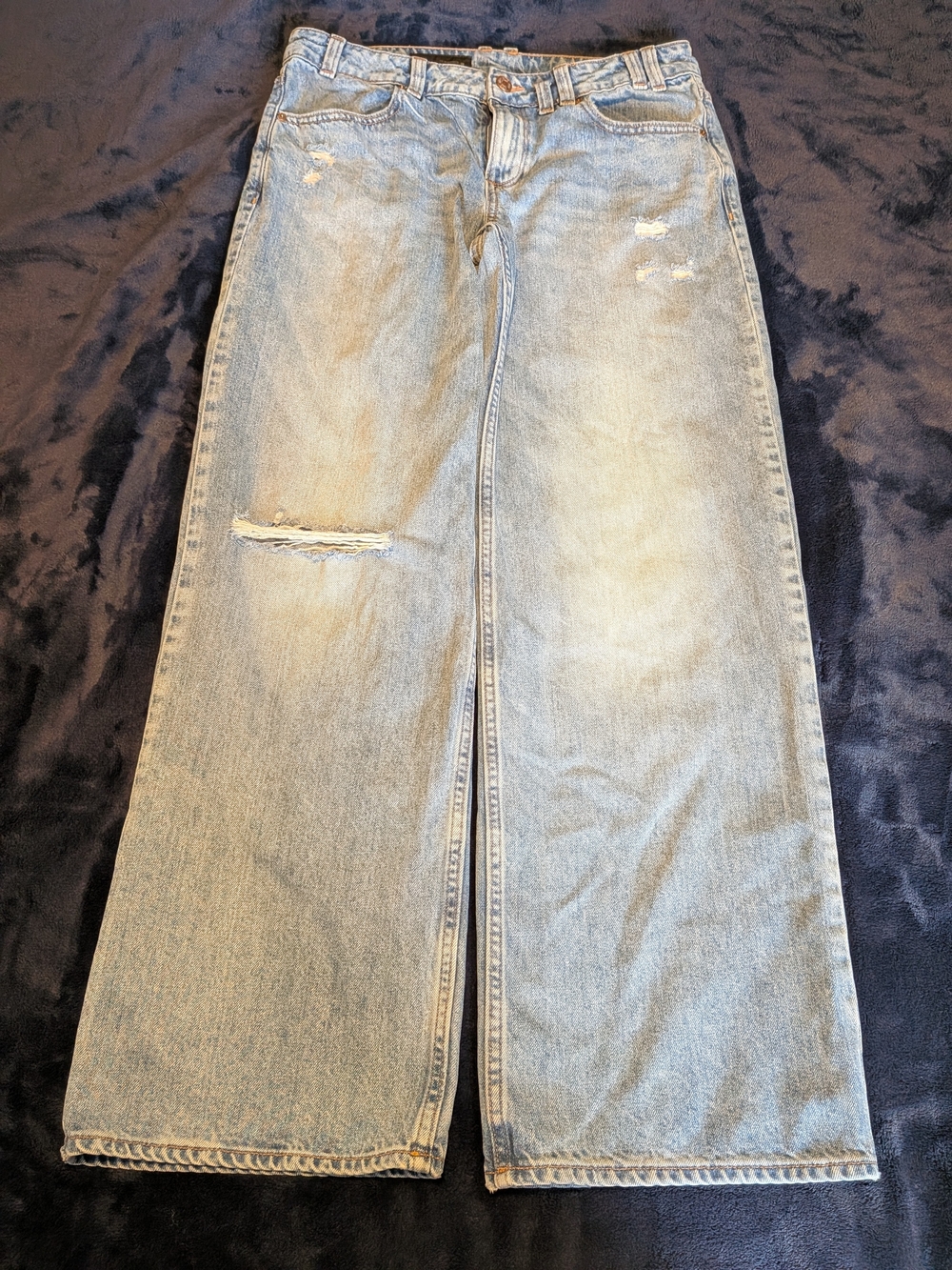 Zara Women’s Blue Denim Baggy Jeans Light Wash Size 6